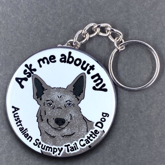 Australian Stumpy Tail Cattle Dog Keychain Handmade Accessories - Picture 1 of 3